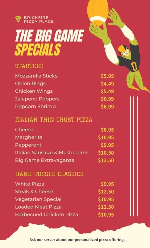 Mẫu thiết kế menu mới nhất 2024 mang phong cách thể thao