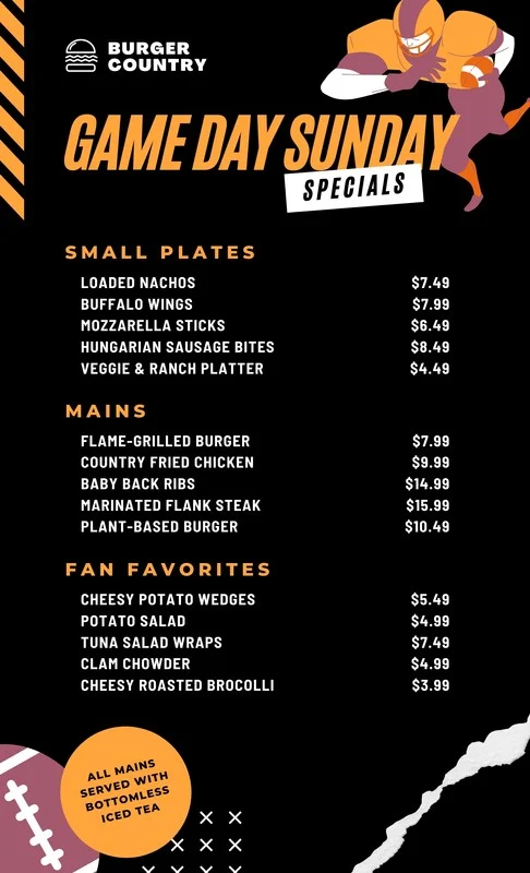 Mẫu thiết kế menu mới nhất 2024 mang phong cách thể thao