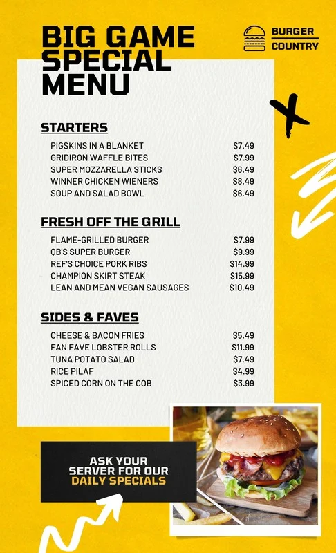 Mẫu thiết kế menu mới nhất 2024 mang phong cách thể thao