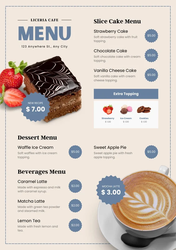 Thiết kế menu tiệm bánh cần những yếu tố gì