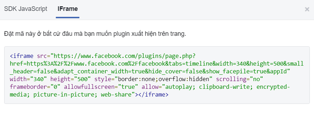 nhúng fanpage vào website